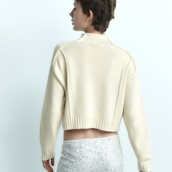 KNIT SWEATER WITH VISIBLE SEAMS - Picture 2 of 6